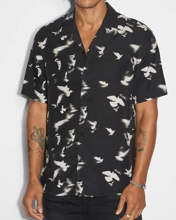 Ksubi Flight Resort Ss Shirt Black Mens Shirts