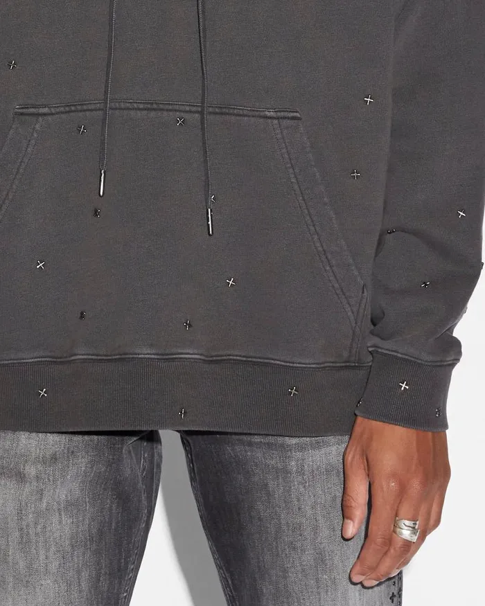 Ksubi Jupiter Slash Biggie Hoodie Faded Black Mens Hoodies and Sweatshirts
