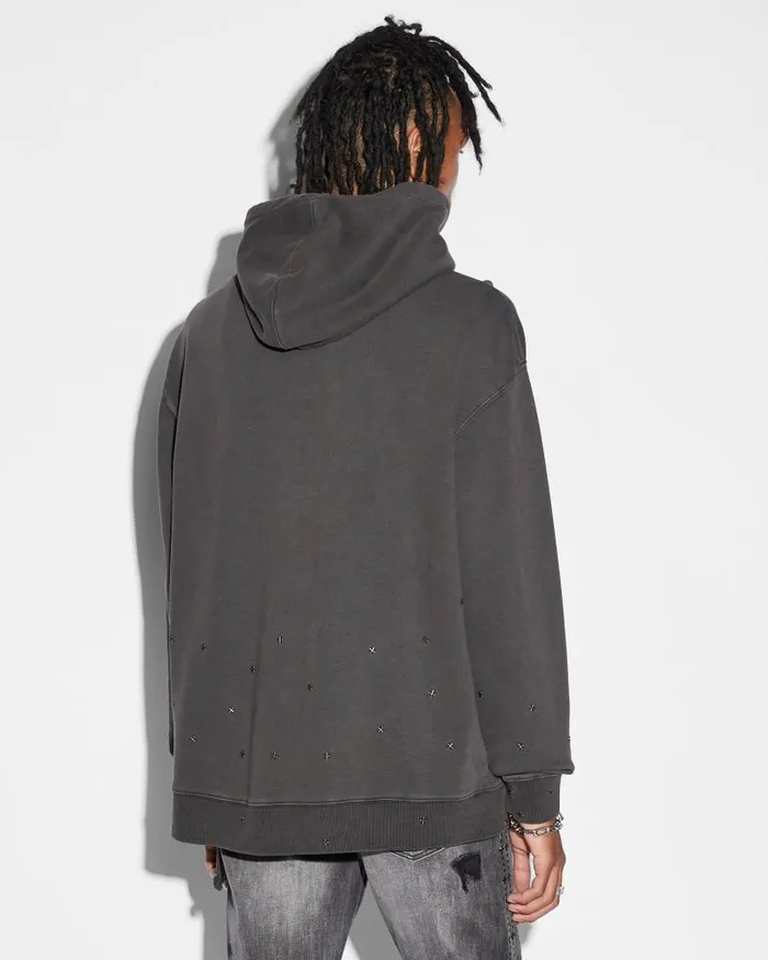 Ksubi Jupiter Slash Biggie Hoodie Faded Black Mens Hoodies and Sweatshirts
