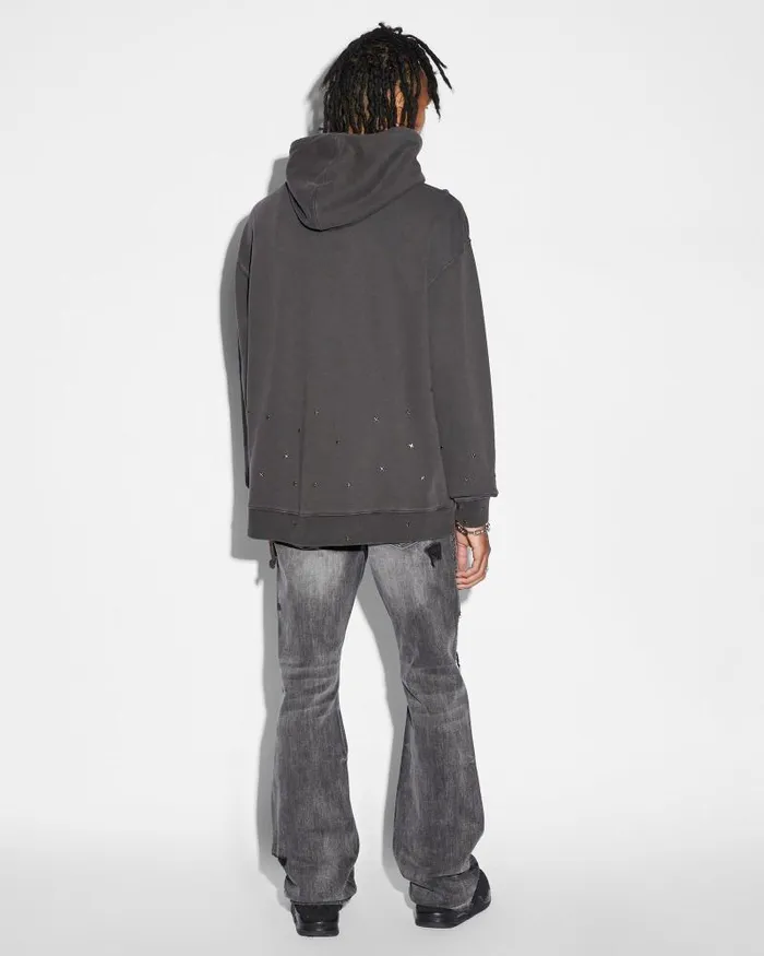 Ksubi Jupiter Slash Biggie Hoodie Faded Black Mens Hoodies and Sweatshirts