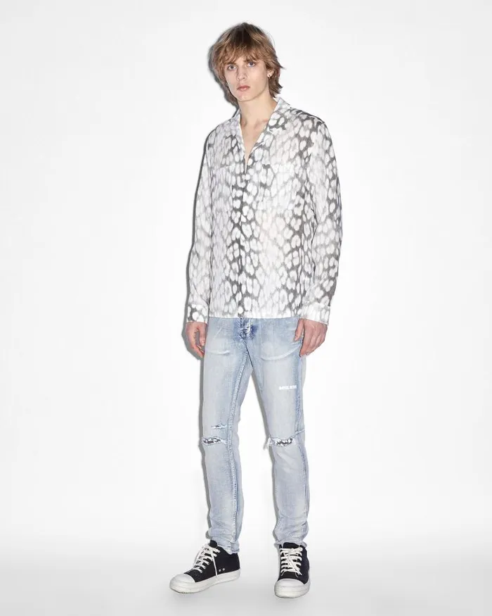 Ksubi Leo Portal Resort Ls Shirt Grey Mens Shirts