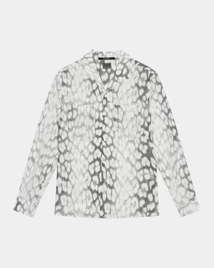 Ksubi Leo Portal Resort Ls Shirt Grey Mens Shirts