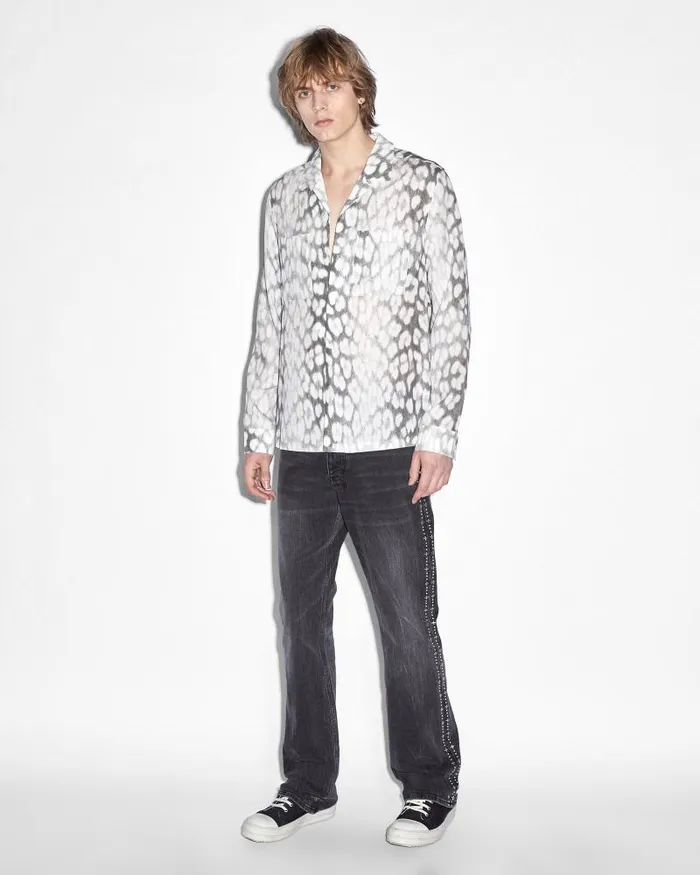 Ksubi Leo Portal Resort Ls Shirt Grey Mens Shirts