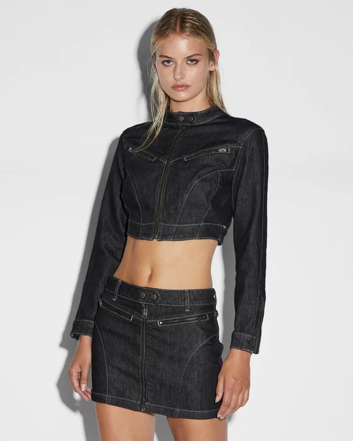 Ksubi Paradigm Crop Jacket Midnight Womens Jackets