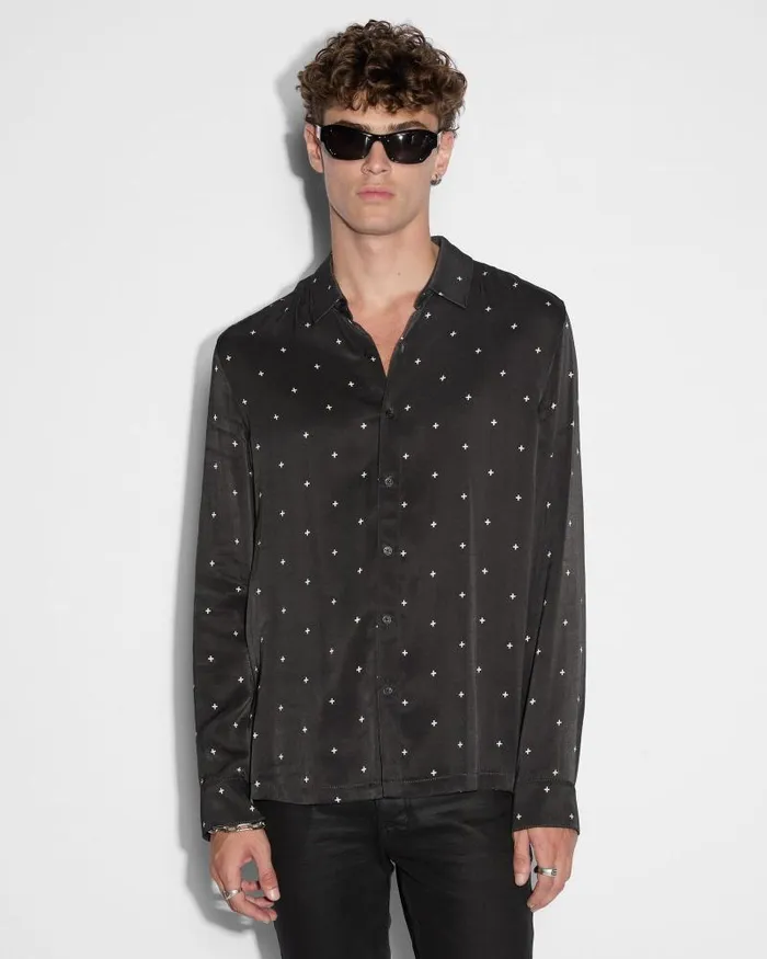 Ksubi Polka Plus Ls Shirt Black Mens Shirts