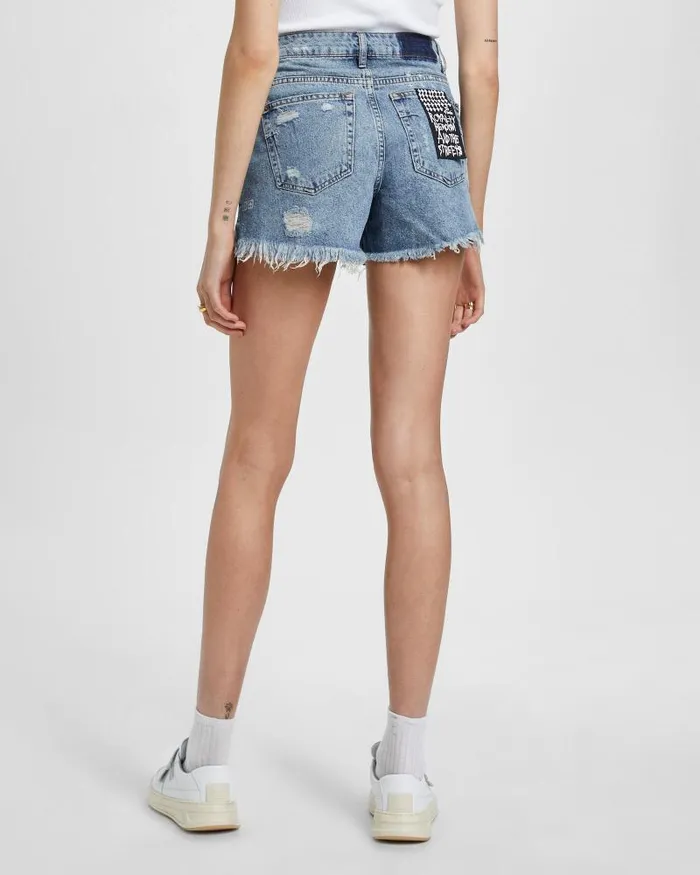 Ksubi Rise N Hi Misfit Trashed Womens Denim Shorts