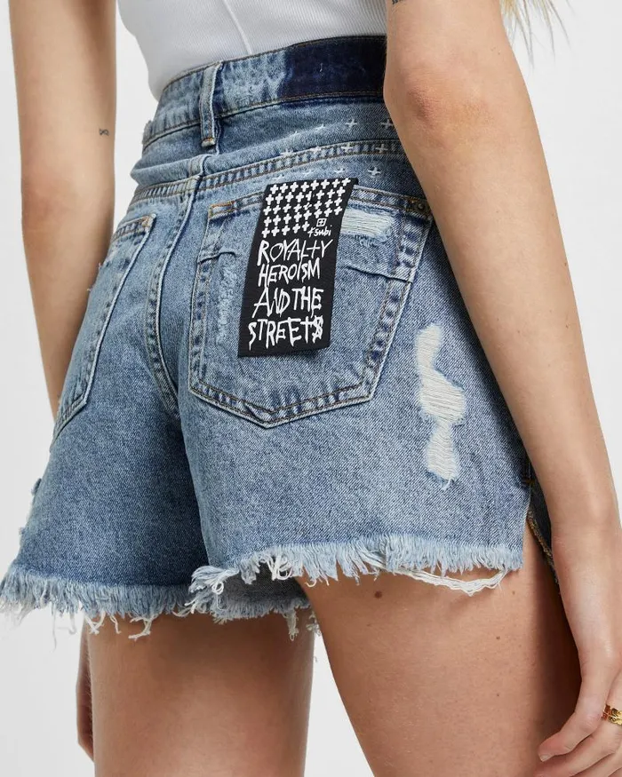 Ksubi Rise N Hi Misfit Trashed Womens Denim Shorts