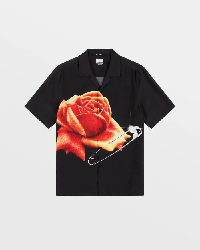Ksubi Rose Garden Resort Ss Shirt Black Mens Shirts