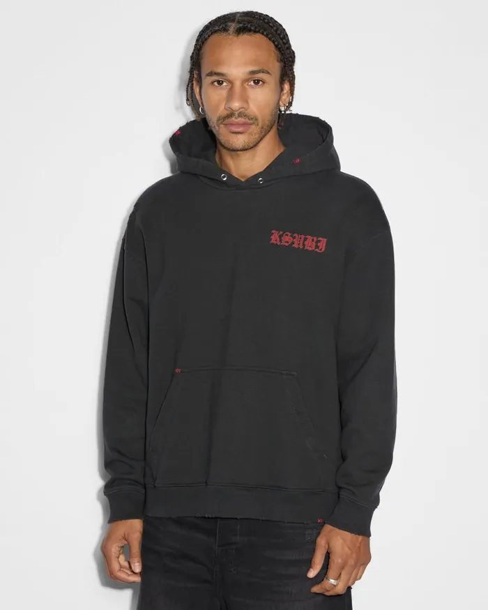 Ksubi Sinners Biggie Hoodie Acid Black Mens Sweats