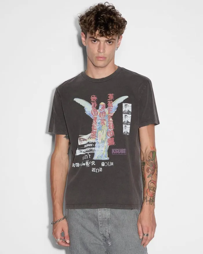 Ksubi Sinners Kash Ss Tee Acid Black Mens TShirts