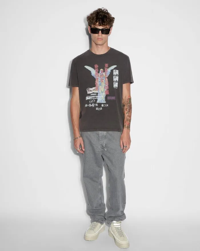 Ksubi Sinners Kash Ss Tee Acid Black Mens TShirts