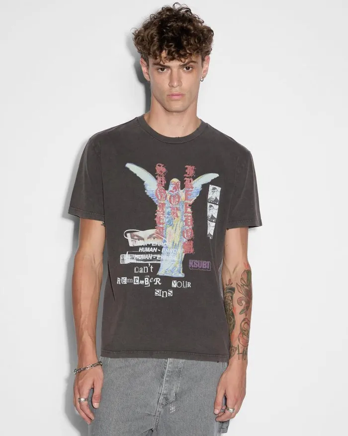 Ksubi Sinners Kash Ss Tee Acid Black Mens TShirts
