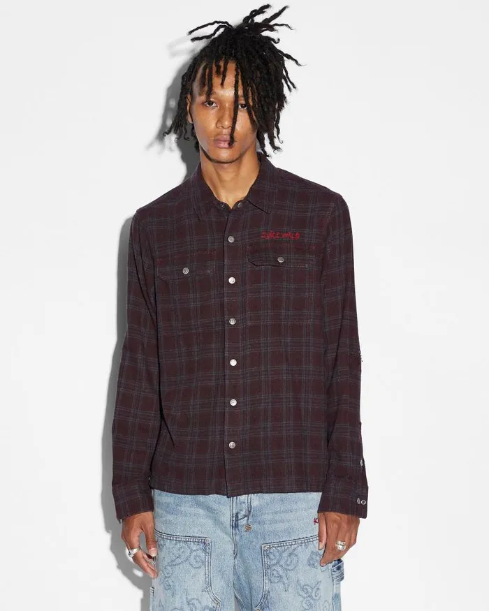 Ksubi Spliced 999 Ls Shirt Half Tone Mens Shirts
