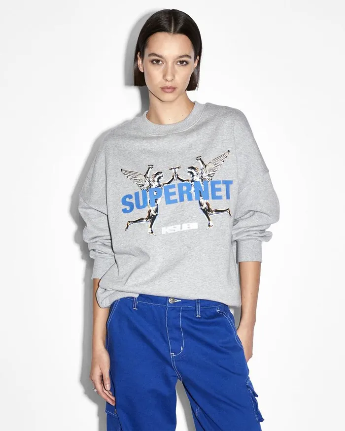 Ksubi Supernet Oh G Crew Grey Marle Womens Sweats