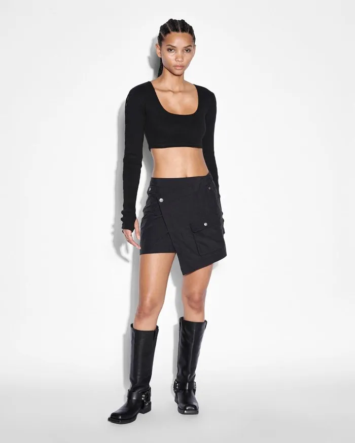 Ksubi Tactic Cargo Rap Skirt Black Womens Wrap Skirts