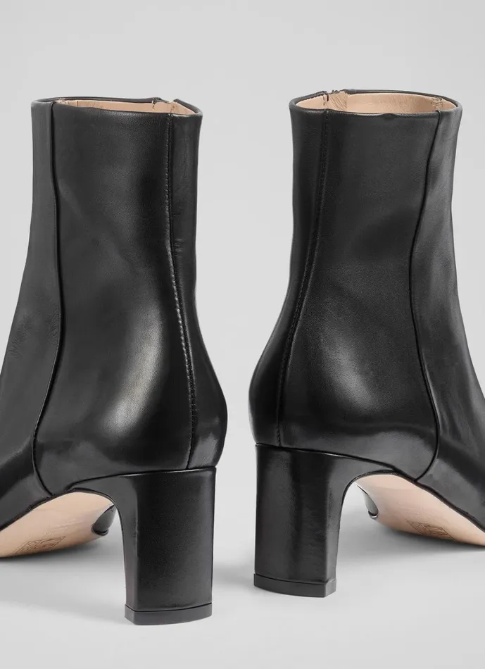 LKBennett Boots Women Margaux Black Blunt Toe Boot LKBennett Boots Women Margaux Black Blunt Toe Boot