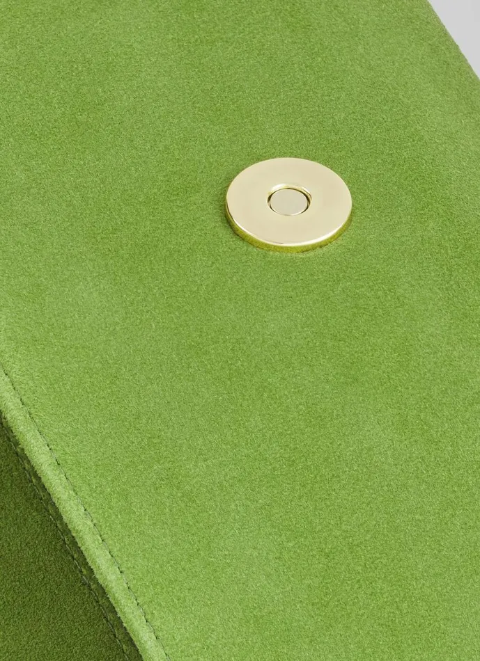 LKBennett Clutch Bags Women Dominica Apple Green Suede Clutch Bag