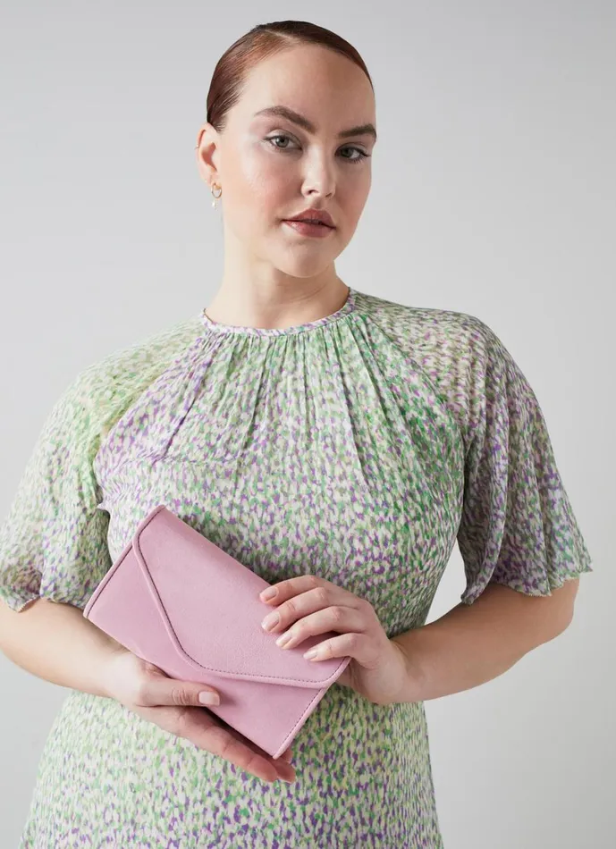 LKBennett Clutch Bags Women Dominica Lilac Suede Clutch Bag LKBennett Clutch Bags Women Dominica Lilac Suede Clutch Bag