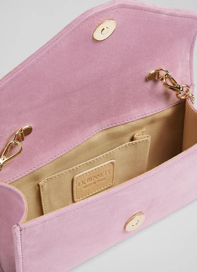 LKBennett Clutch Bags Women Dominica Lilac Suede Clutch Bag LKBennett Clutch Bags Women Dominica Lilac Suede Clutch Bag