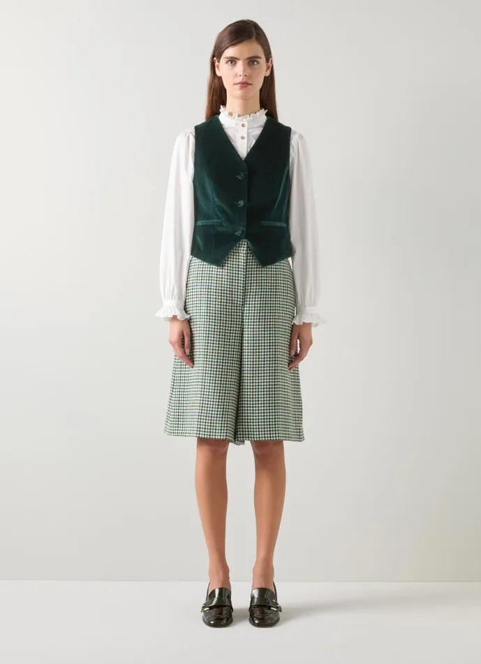 LKBennett Coats and Jackets Women Ami Green Velvet Waistcoat LKBennett Coats and Jackets Women Ami Green Velvet Waistcoat