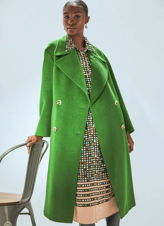 LKBennett Coats and Jackets Women Amor Green Double Breasted Wool Coat LKBennett Coats and Jackets Women Amor Green Double Breasted Wool Coat