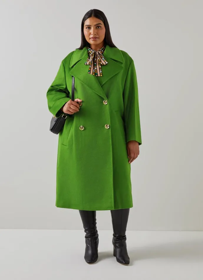 LKBennett Coats and Jackets Women Amor Green Double Breasted Wool Coat LKBennett Coats and Jackets Women Amor Green Double Breasted Wool Coat