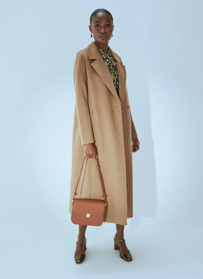 LKBennett Coats and Jackets Women Frances Camel Maxi Wool Coat LKBennett Coats and Jackets Women Frances Camel Maxi Wool Coat
