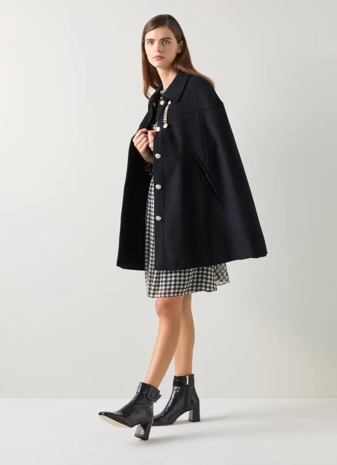 LKBennett Coats and Jackets Women Mia Gold Chain Cape LKBennett Coats and Jackets Women Mia Gold Chain Cape
