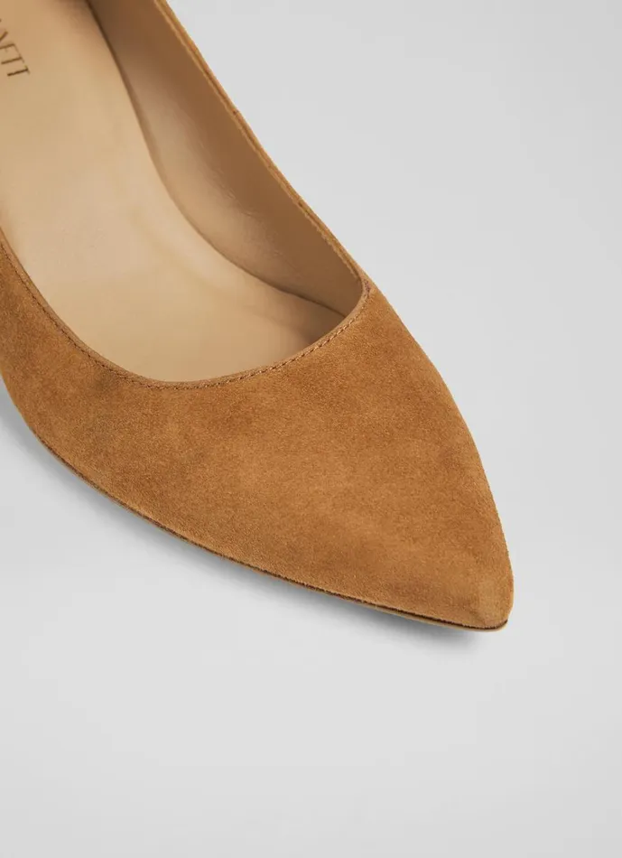 LKBennett Court Shoes Women Audrey Tan Suede Closed Courts LKBennett Court Shoes Women Audrey Tan Suede Closed Courts