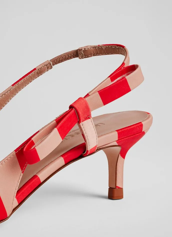 LKBennett Court Shoes Women Barette Red Pink Side Bow Kitten Heels LKBennett Court Shoes Women Barette Red Pink Side Bow Kitten Heels