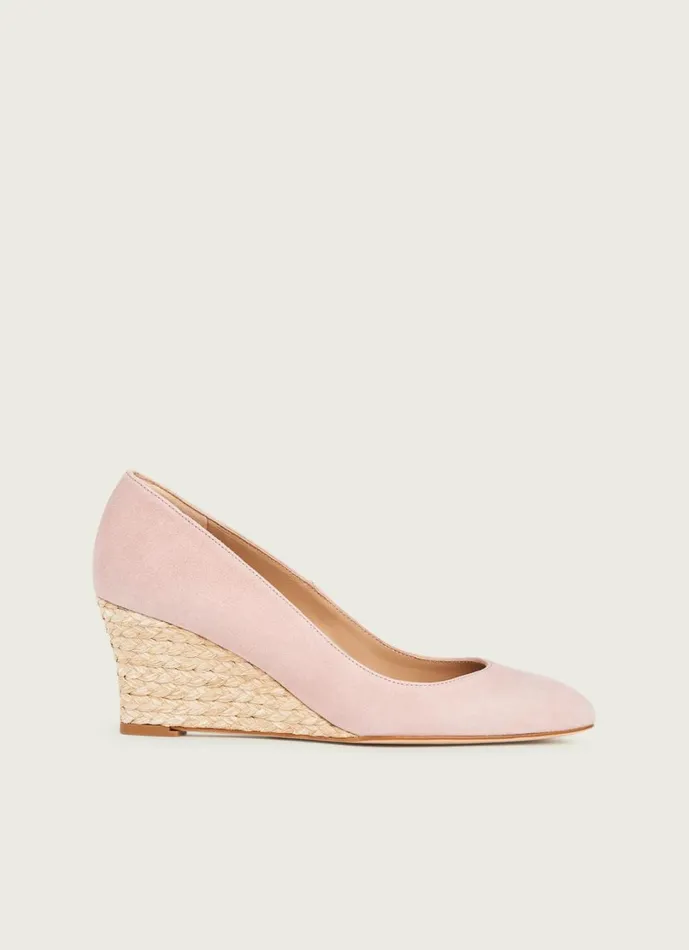 LKBennett Court Shoes Women Eevi Pink Suede Espadrille Wedges