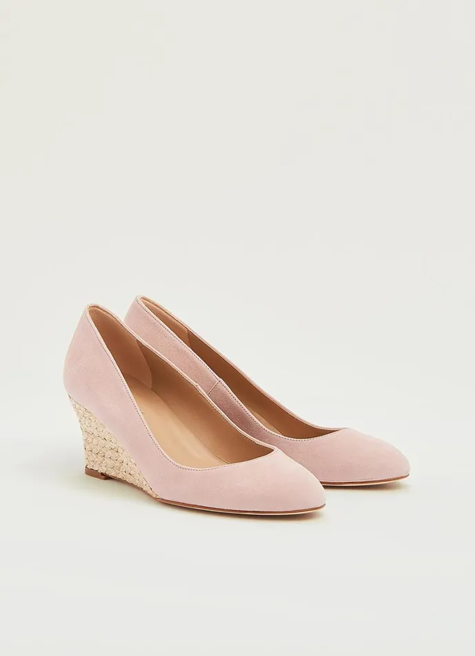 LKBennett Court Shoes Women Eevi Pink Suede Espadrille Wedges LKBennett Court Shoes Women Eevi Pink Suede Espadrille Wedges