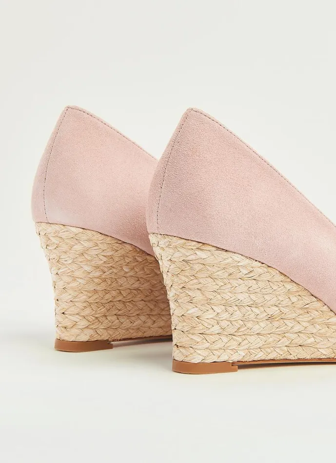 LKBennett Court Shoes Women Eevi Pink Suede Espadrille Wedges LKBennett Court Shoes Women Eevi Pink Suede Espadrille Wedges
