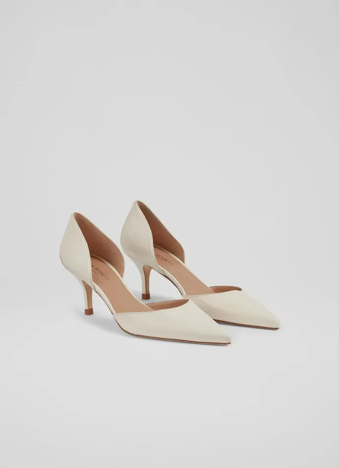 LKBennett Court Shoes Women Harley Cream Leather D039Orsay Courts LKBennett Court Shoes Women Harley Cream Leather D039Orsay Courts