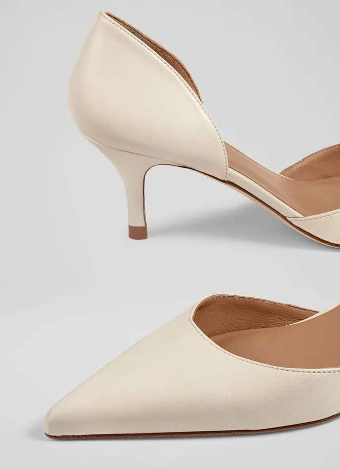 LKBennett Court Shoes Women Harley Cream Leather D039Orsay Courts LKBennett Court Shoes Women Harley Cream Leather D039Orsay Courts