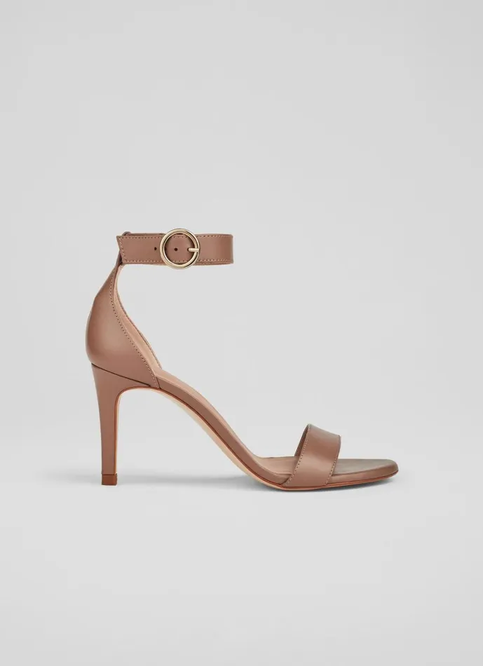LKBennett Court Shoes Women Ivy Nude 3 Leather Single Strap Sandals