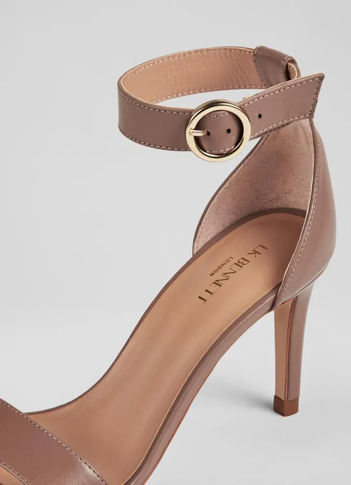 LKBennett Court Shoes Women Ivy Nude 3 Leather Single Strap Sandals