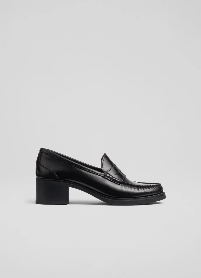 LKBennett Court Shoes Women Manon Black Heel Loafer Court LKBennett Court Shoes Women Manon Black Heel Loafer Court