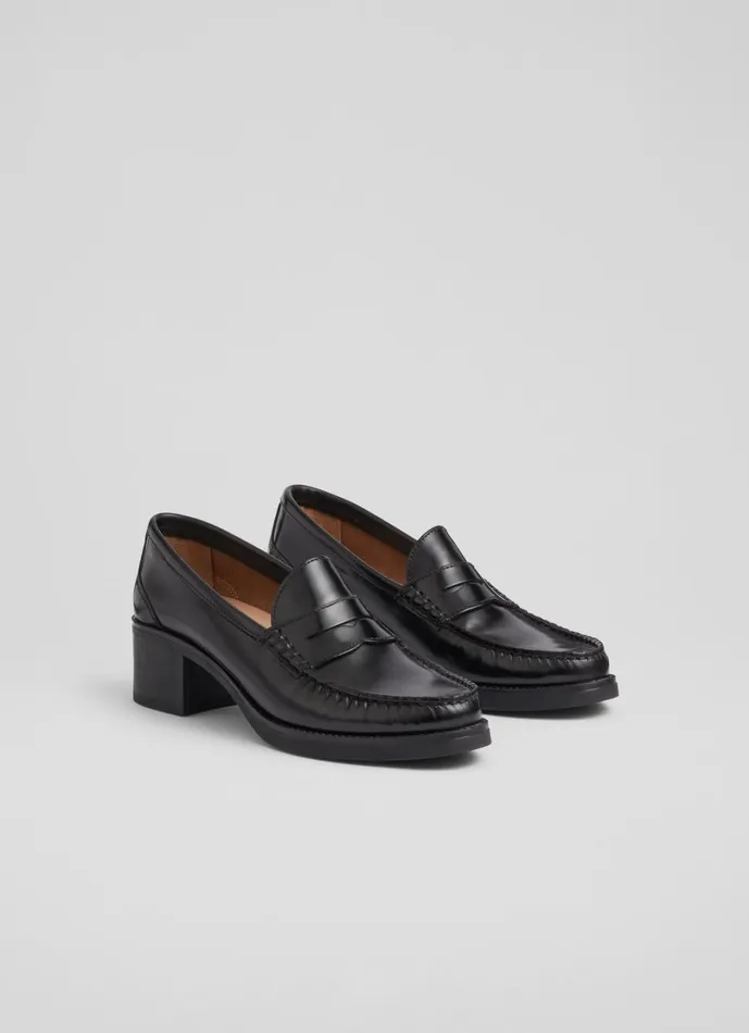 LKBennett Court Shoes Women Manon Black Heel Loafer Court LKBennett Court Shoes Women Manon Black Heel Loafer Court