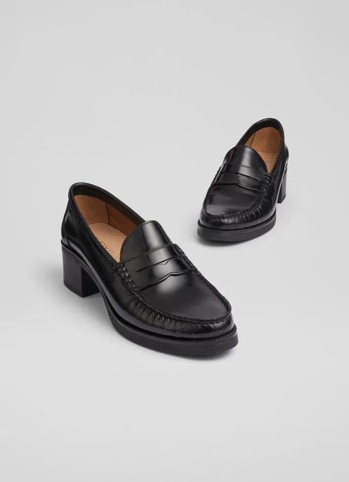 LKBennett Court Shoes Women Manon Black Heel Loafer Court LKBennett Court Shoes Women Manon Black Heel Loafer Court