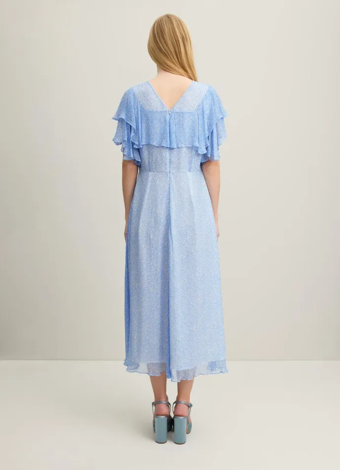LKBennett Dresses Women Agnes Blue Mini Wiggle Print Georgette Dress LKBennett Dresses Women Agnes Blue Mini Wiggle Print Georgette Dress