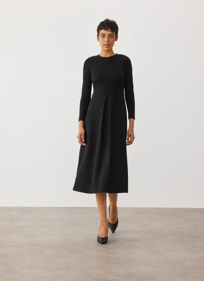 LKBennett Dresses Women Maria Black Jersey LENZING ECOVERO Fit And Flare Dress