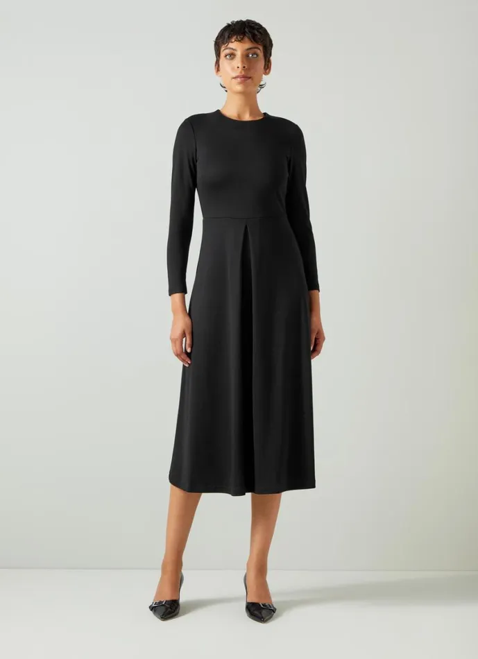 LKBennett Dresses Women Maria Black Jersey LENZING ECOVERO Fit And Flare Dress LKBennett Dresses Women Maria Black Jersey LENZING ECOVERO Fit And Flare Dress