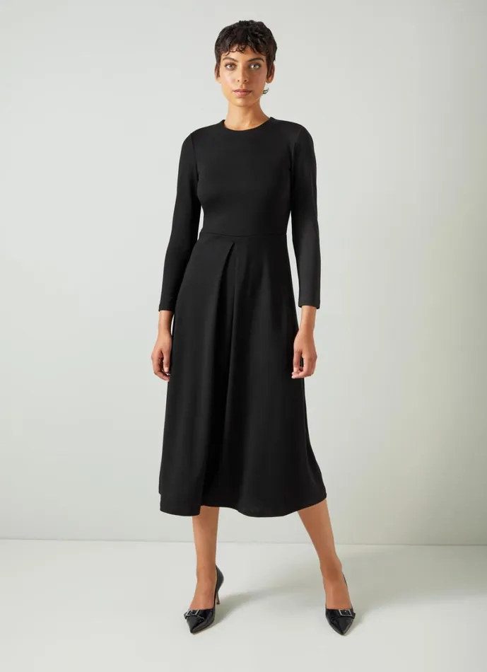 LKBennett Dresses Women Maria Black Jersey LENZING ECOVERO Fit And Flare Dress LKBennett Dresses Women Maria Black Jersey LENZING ECOVERO Fit And Flare Dress