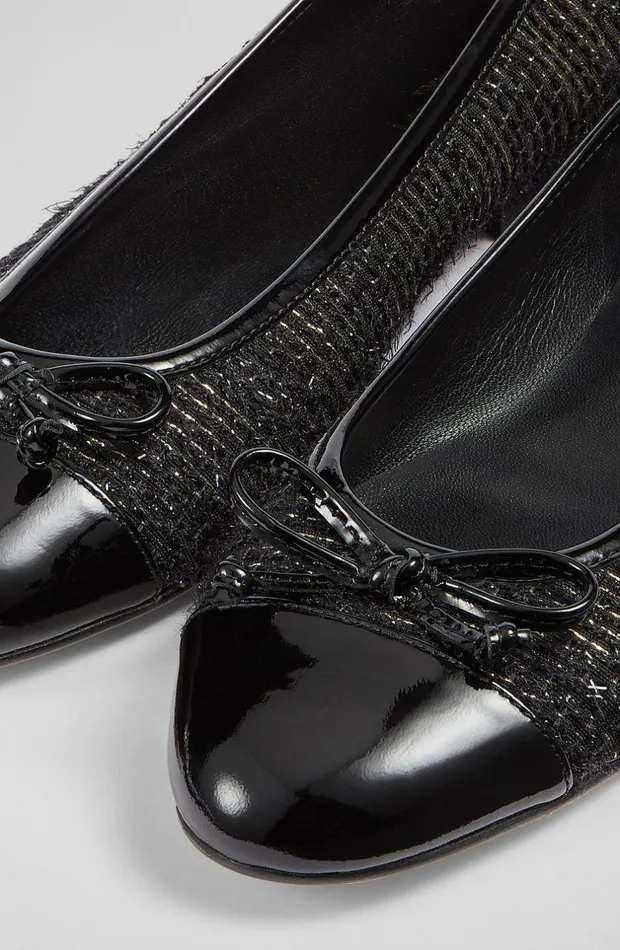 LKBennett Flats Women Kara Black Tweed Ballet Pumps LKBennett Flats Women Kara Black Tweed Ballet Pumps