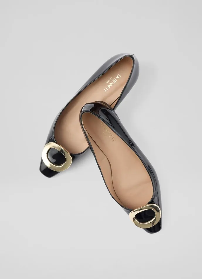 LKBennett Flats Women Lisette Black O Trim Pointed Flats
