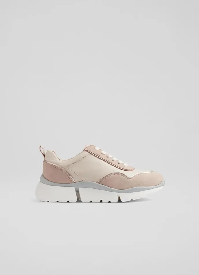 LKBennett Flats Women LKB Step Cream Leather And Beige Suede Trainers LKBennett Flats Women LKB Step Cream Leather And Beige Suede Trainers