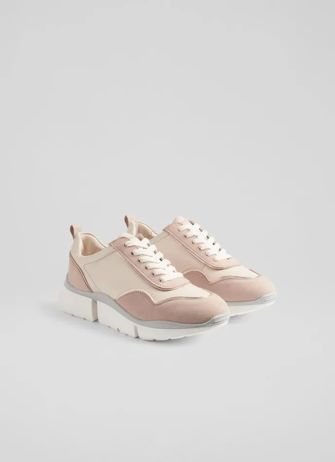LKBennett Flats Women LKB Step Cream Leather And Beige Suede Trainers LKBennett Flats Women LKB Step Cream Leather And Beige Suede Trainers