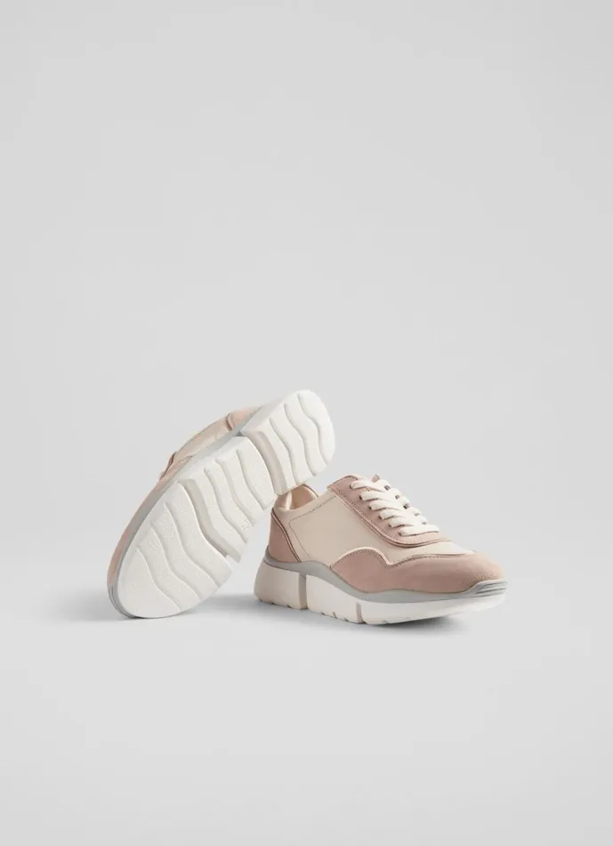 LKBennett Flats Women LKB Step Cream Leather And Beige Suede Trainers LKBennett Flats Women LKB Step Cream Leather And Beige Suede Trainers