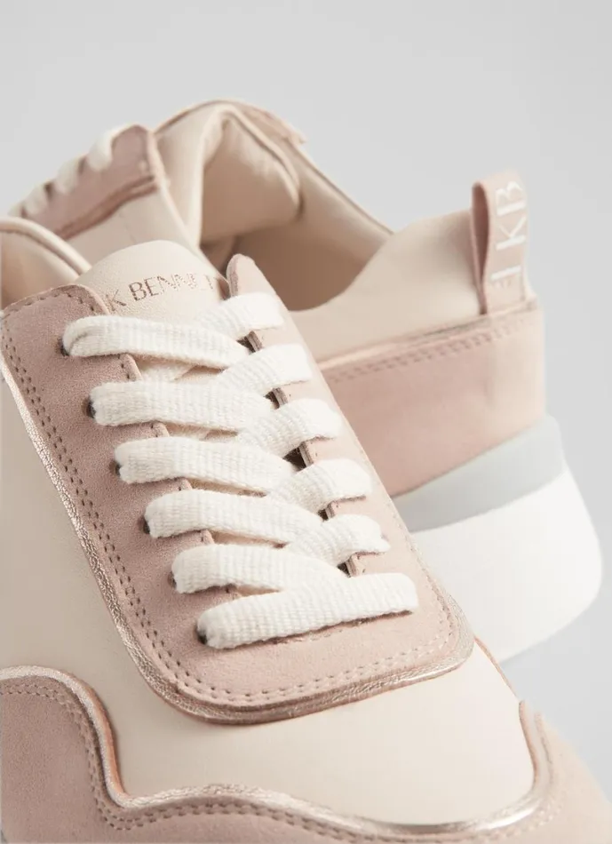 LKBennett Flats Women LKB Step Cream Leather And Beige Suede Trainers LKBennett Flats Women LKB Step Cream Leather And Beige Suede Trainers